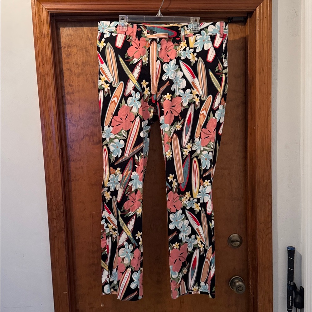 Loudmouth golf trousers Hawaiian surfer theme 38 x 34